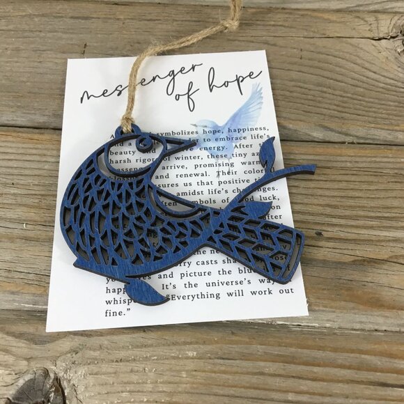 Bluebird Messenger of Hope Story Card Ornament - Picture 1 of 5